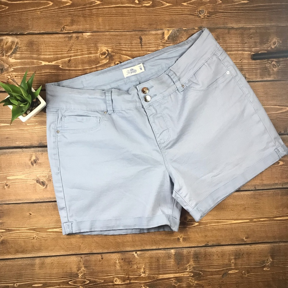 Royalty For Me Light Blue Denim Shorts Size 16